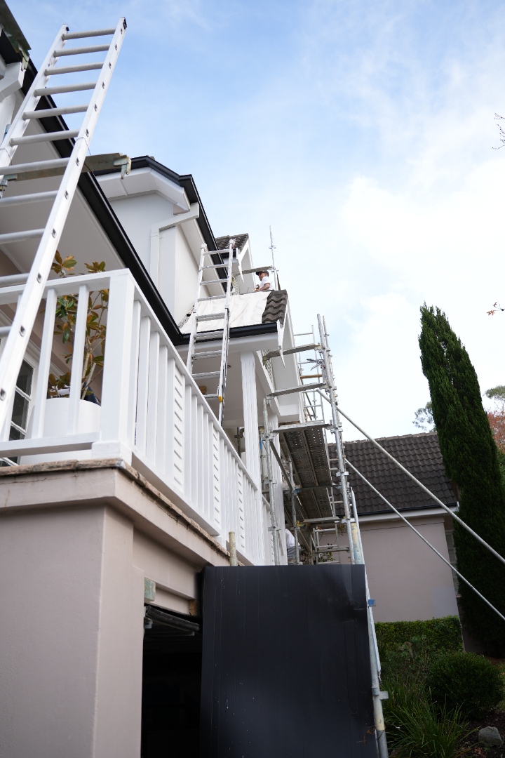 Freshly painted exterior façade of a premium Sydney home with crisp trim